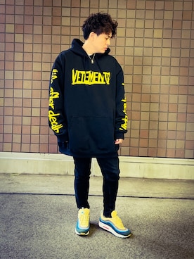 「vetements」｜「アイテム（その他）」を使った、低身長ポコちゃんさん（メンズ・161cm）の春コーディネート