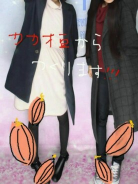 「プリクラ」｜「アイテム（チェスターコート）」を使った、ゆるこさん（レディース・153cm）の冬コーディネート