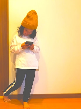 「BeBe（ベベ）のアイテム（帽子）」を使った、cocomiさん（キッズ・110cm）の春コーディネート