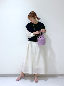 サンダル パープル系 を使った 白ワンピース の人気ファッションコーディネート Wear