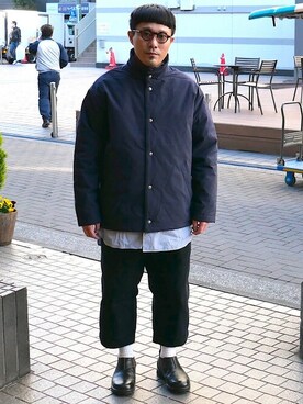 ダウンジャケット コートを使った ネイビー のメンズ人気ファッションコーディネート ユーザー ショップスタッフ 身長 151cm 160cm Wear