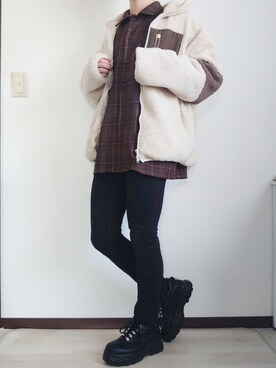「ASTRONOMY（アストロノミー）のアイテム（ブルゾン）」を使った、ひろきさん（メンズ・168cm）の冬コーディネート
