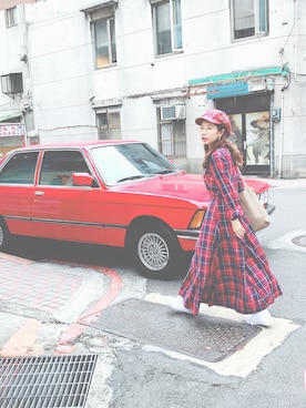 「red」｜「アイテム（アナログ腕時計）」を使った、Peipeiさん（レディース・151cm）の春コーディネート