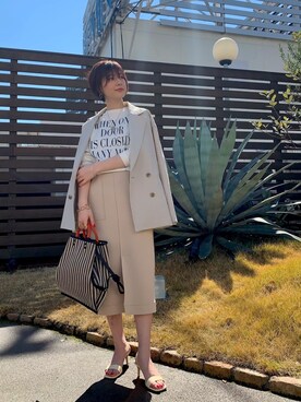 「LOUNGEDRESS（ラウンジドレス）のアイテム（ジャケット/アウター）」を使った、sonokommyさん（レディース・161cm）の春コーディネート