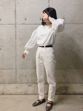「JEANASIS（ジーナシス）のアイテム（バレエシューズ）」を使った、meyaさん（レディース・155cm）の春コーディネート