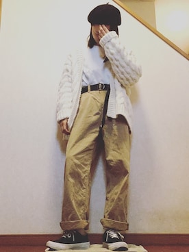 「SpRay（スプレイ）のアイテム（ハンチング/ベレー帽）」を使った、Manasanさん（レディース・150cm）の冬コーディネート