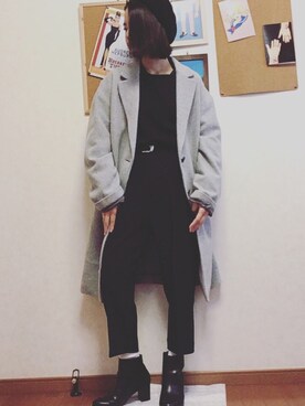 「SpRay（スプレイ）のアイテム（ハンチング/ベレー帽）」を使った、Manasanさん（レディース・150cm）の冬コーディネート