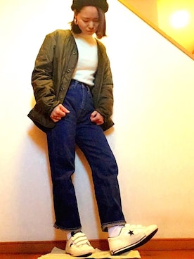 「SpRay（スプレイ）のアイテム（ハンチング/ベレー帽）」を使った、Manasanさん（レディース・150cm）の冬コーディネート