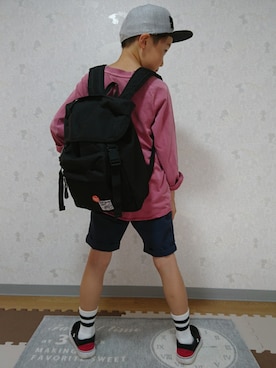 「Right-on（ライトオン）のアイテム（バッグ）」を使った、kaimaさん（キッズ・123cm）の夏コーディネート
