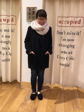 「coen（コーエン）のアイテム（その他アウター）」を使った、みかさん（レディース・160cm）の秋コーディネート