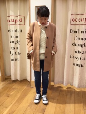 「coen（コーエン）のアイテム（その他アウター）」を使った、みかさん（レディース・160cm）の冬コーディネート