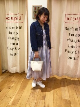 「coenスタッフスタイリング」｜「アイテム（デニムジャケット）」を使った、みかさん（レディース・160cm）の春コーディネート