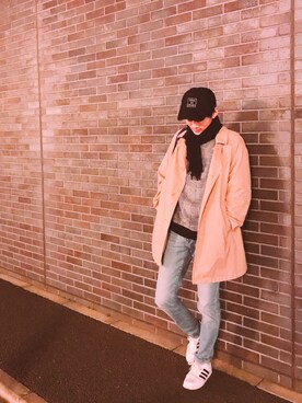 「niko and...（ニコアンド）のアイテム（ステンカラーコート）」を使った、もーとん🇮🇹さん（メンズ・181cm）の春コーディネート
