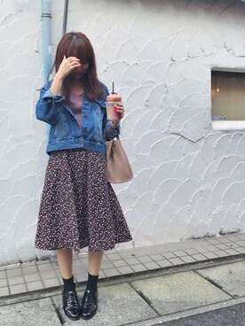 「dazzlin（ダズリン）のアイテム（デニムジャケット）」を使った、knmnyanさん（レディース・152cm）の秋コーディネート