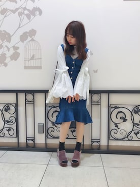 「dazzlin（ダズリン）のアイテム（ジャンパースカート）」を使った、knmnyanさん（レディース・152cm）の秋コーディネート
