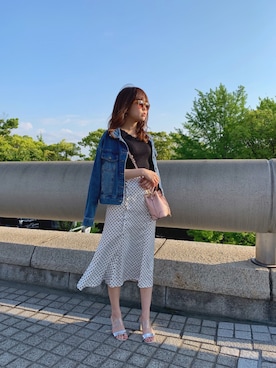「dazzlin（ダズリン）のアイテム（デニムジャケット）」を使った、knmnyanさん（レディース・152cm）の春コーディネート