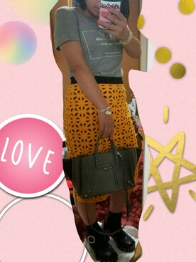 「MSGM（エムエスジーエム）のアイテム（スカート）」を使った、marimo さん（レディース・154cm）の夏コーディネート