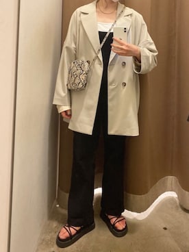 「mline（エムライン）のアイテム（オールインワン・サロペット）」を使った、ㅤㅤㅤㅤㅤㅤㅤㅤㅤㅤㅤㅤㅤㅤㅤㅤㅤㅤ☺︎さん（レディース・162cm）の春コーディネート