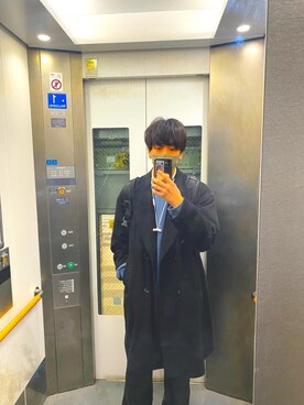 「Adoon plain（アドーンプレーン）のアイテム（パンツ）」を使った、とーこさん（メンズ・177cm・20代）の冬コーディネート