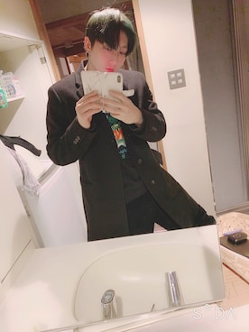 「ami（アミ）のアイテム（ジャケット/アウター）」を使った、しかま      ひろさん（メンズ・173cm）の春コーディネート