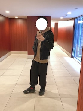 「NANO universe（ナノユニバース）のアイテム（MA-1）」を使った、まっつぁあんさん（メンズ・174cm）の春コーディネート
