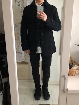「無印良品（ムジルシリョウヒン）のアイテム（トレンチコート）」を使った、kouさん（メンズ・173cm）の冬コーディネート