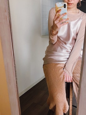 「TAN（タン）のアイテム（パンツ）」を使った、miyuwadaさん（レディース・156cm）の春コーディネート