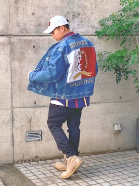 「TOMMY HILFIGER（トミーヒルフィガー）のアイテム（キャップ）」を使った、ひろきさん（メンズ・177cm）の春コーディネート