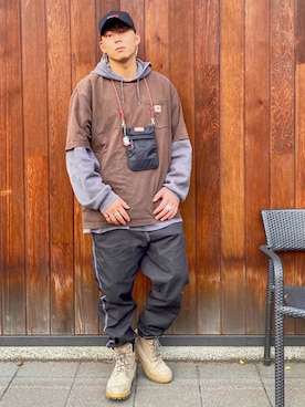 「TOMMY HILFIGER（トミーヒルフィガー）のアイテム（キャップ）」を使った、ひろきさん（メンズ・177cm）の春コーディネート
