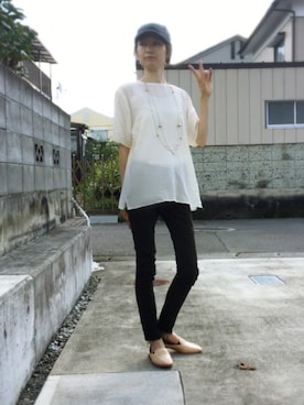 「秋のコーデ」｜「UNIQLO（ユニクロ）のアイテム（キャップ）」を使った、めんめさんさん（レディース・163cm）の秋コーディネート