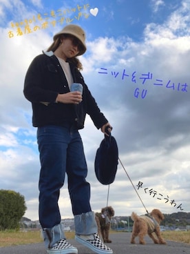 「GUコーデ」｜「アイテム（スリッポン）」を使った、nagiさん（レディース・154cm）の秋コーディネート