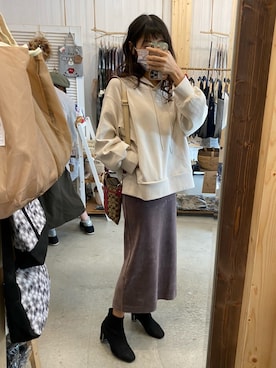 「2021年」｜李イセンさん（レディース・160cm）の冬コーディネート