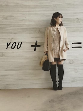 「CECIL McBEE（セシルマクビー）のアイテム（その他アウター）」を使った、nikoさん（レディース・155cm）の冬コーディネート
