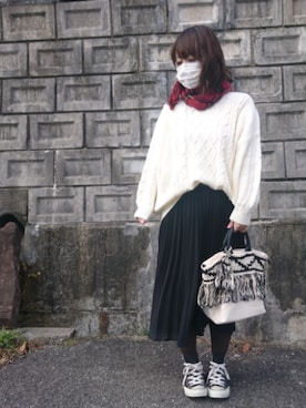 「アイテム（ハンドケア/ハンドクリーム）」を使った、nikoさん（レディース・155cm）の冬コーディネート