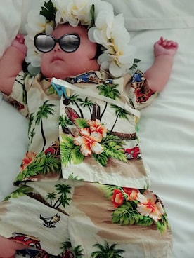 「hawaii」｜「アイテム（その他）」を使った、Renさん（キッズ・70cm）の秋コーディネート