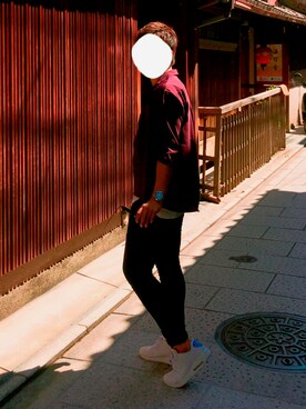 「WEGO（ウィゴー）のWEGO/リムレスラウンドタイプサングラス（サングラス）」を使った、kouさん（メンズ・177cm）の秋コーディネート