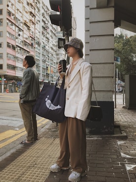 「Li-Ning（リーニン）のアイテム」を使った、k.k1004さん（レディース・156cm）の冬コーディネート