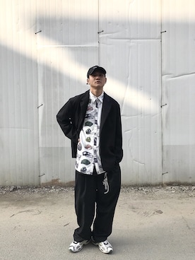 「休闲」｜「アイテム（フォーマルスーツ/小物）」を使った、ZeroDさん（メンズ・180cm）の冬コーディネート