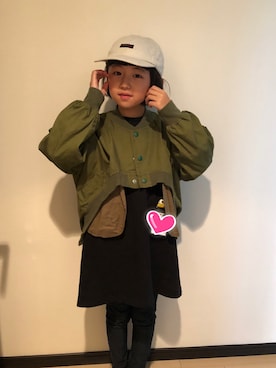 「グラミチ」｜「アイテム（ワンピース/ドレス）」を使った、マヒマヒさん（キッズ・130cm）の秋コーディネート