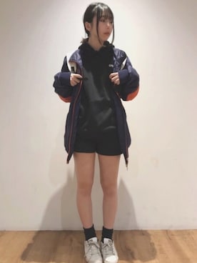 「韓国」｜「アイテム（ナイロンジャケット）」を使った、같은さん（レディース・153cm）の冬コーディネート