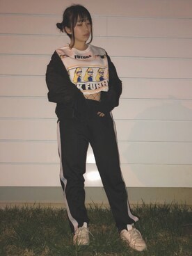「韓国」｜「アイテム（MA-1）」を使った、같은さん（レディース・153cm）の春コーディネート