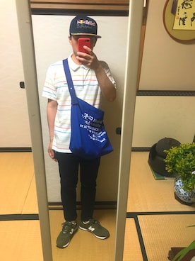 「CABANE de ZUCCa（カバンドズッカ）のアイテム（バッグ）」を使った、ネギっ子さん（メンズ・161cm）の夏コーディネート