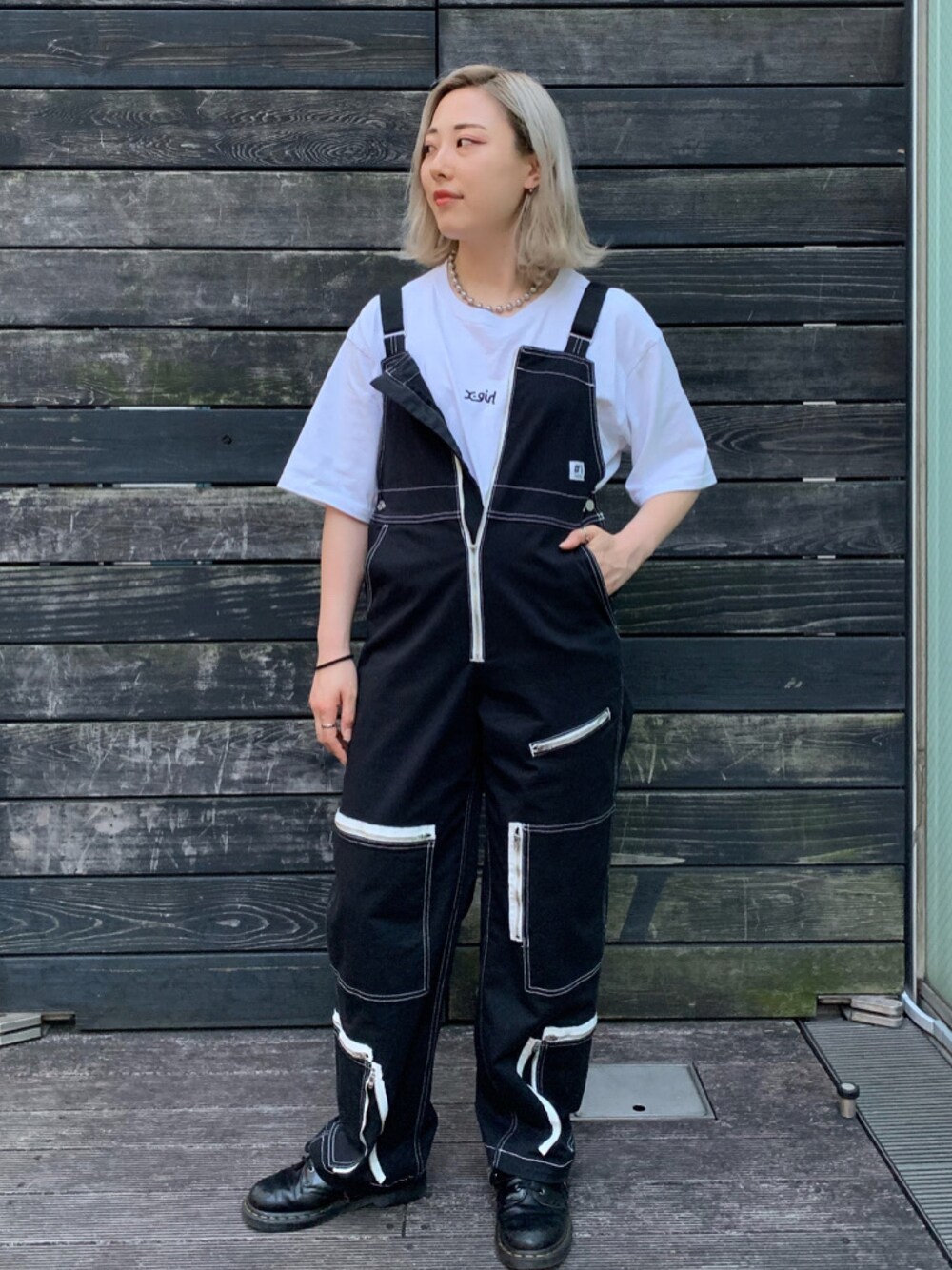 X-girl（エックスガール）の「#1 SKATER FLIGHT OVERALLS（つなぎ