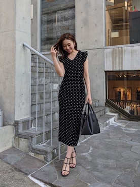Rienda リエンダ の ジャガードドットニットワンピース ワンピース Wear