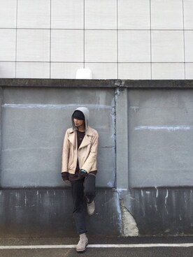 「MUZE（ミューズ）のアイテム（ジャケット/アウター）」を使った、H>FRACTALさん（メンズ・180cm）の冬コーディネート