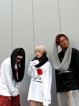「PARADOX（パラドックス）のアイテム（その他アウター）」を使った、H>FRACTALさん（メンズ・180cm）の冬コーディネート