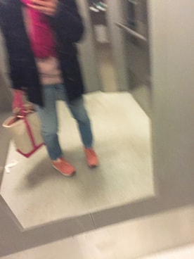 「Onitsuka Tiger（オニツカタイガー）のアイテム（ピンク系）」を使った、gagaさん（レディース・152cm・20代）の冬コーディネート