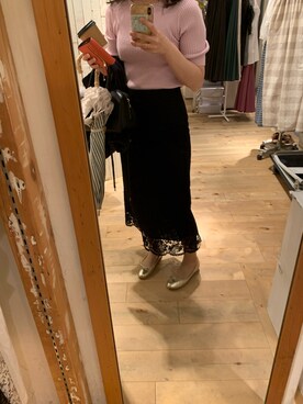 「Marilyn Moon（マリリンムーン）のアイテム（ニット/セーター）」を使った、gagaさん（レディース・152cm）の春コーディネート