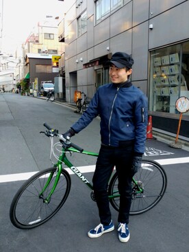 Ma 1を使った サイクリング のメンズ人気ファッションコーディネート Wear
