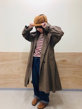 「Samansa Mos2（サマンサ モスモス）のアイテム（トレンチコート）」を使った、あらいみきさん（レディース・158cm）の秋コーディネート